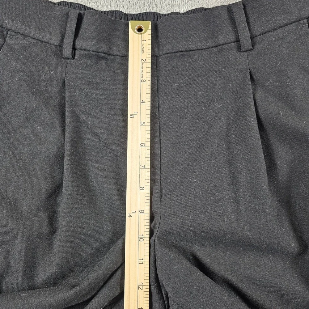 Loft Womens Large Black Pleated Front Elastic Back Tapered Trousers Career Work‎